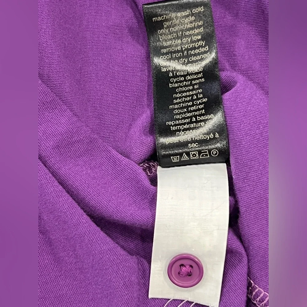 John Varvatos USA Washed Burnout Short Sleeve Polo Shirt Mens XL Purple